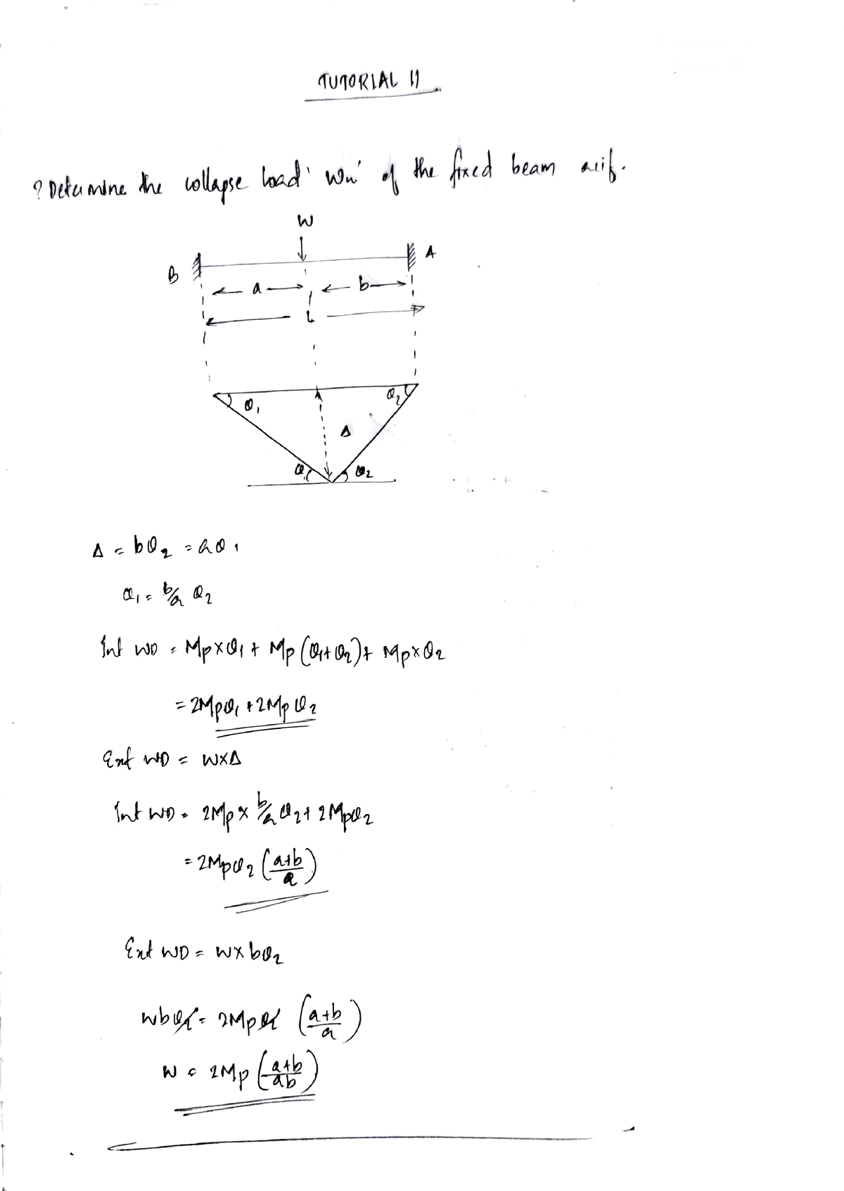 Tutorial 1 - Problems On Structures - Theory Of Structures II - Studocu