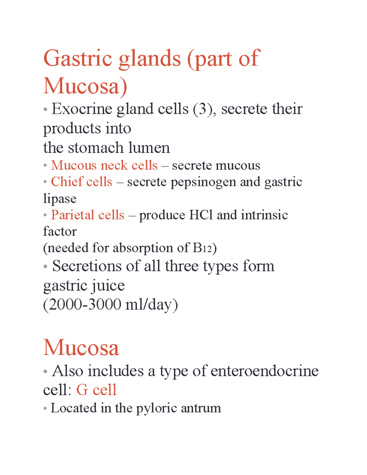 Gastric Glands Submucosa • Areolar Connective Tissue 3 Muscularis • 3 Layers Of Smooth Muscle