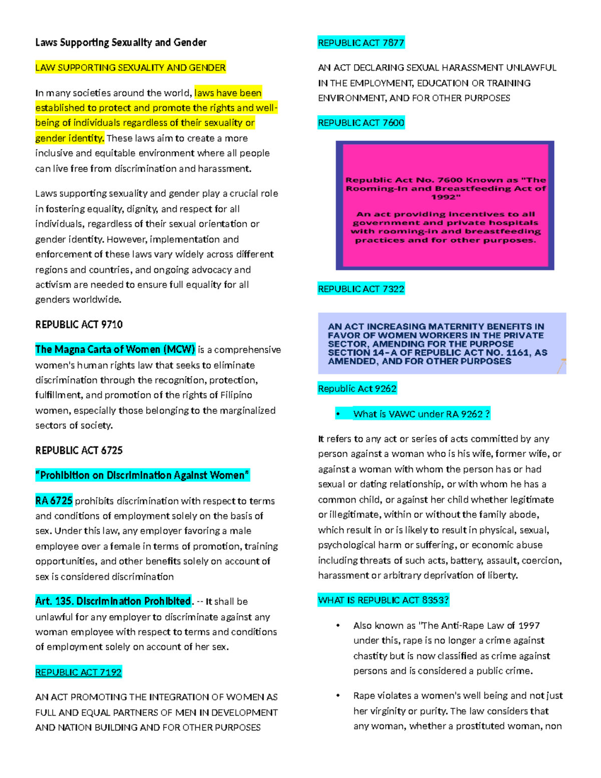 Laws Supporting Sexuality and Gender - These laws aim to create a more ...