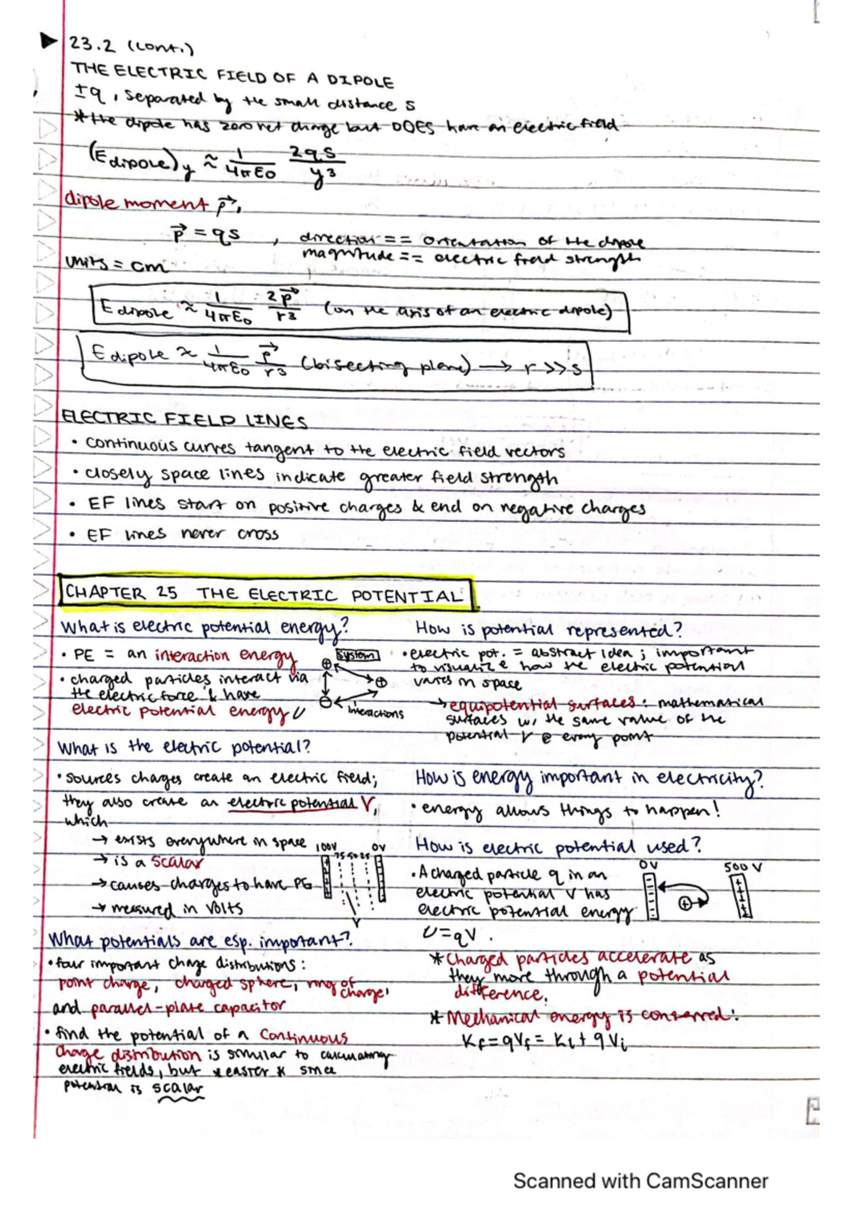 PHYS Unit 2 Chapter 25-26 Notes - PHYS 12200 - Studocu