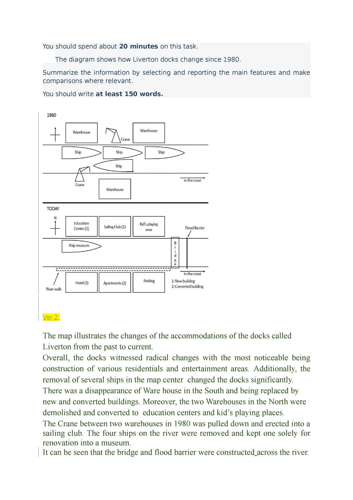 Map Writing Task You Should Spend About Minutes On This Task The Diagram Shows How