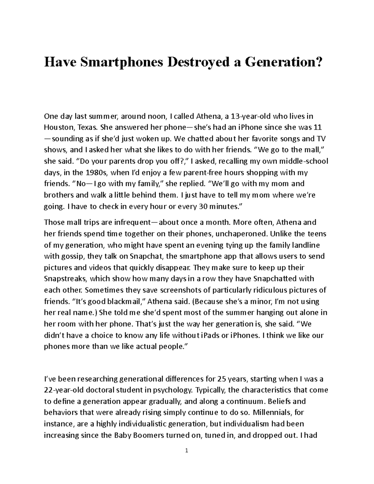 Have Smartphones Destroyed a Generation - She answered her phone—she’s ...