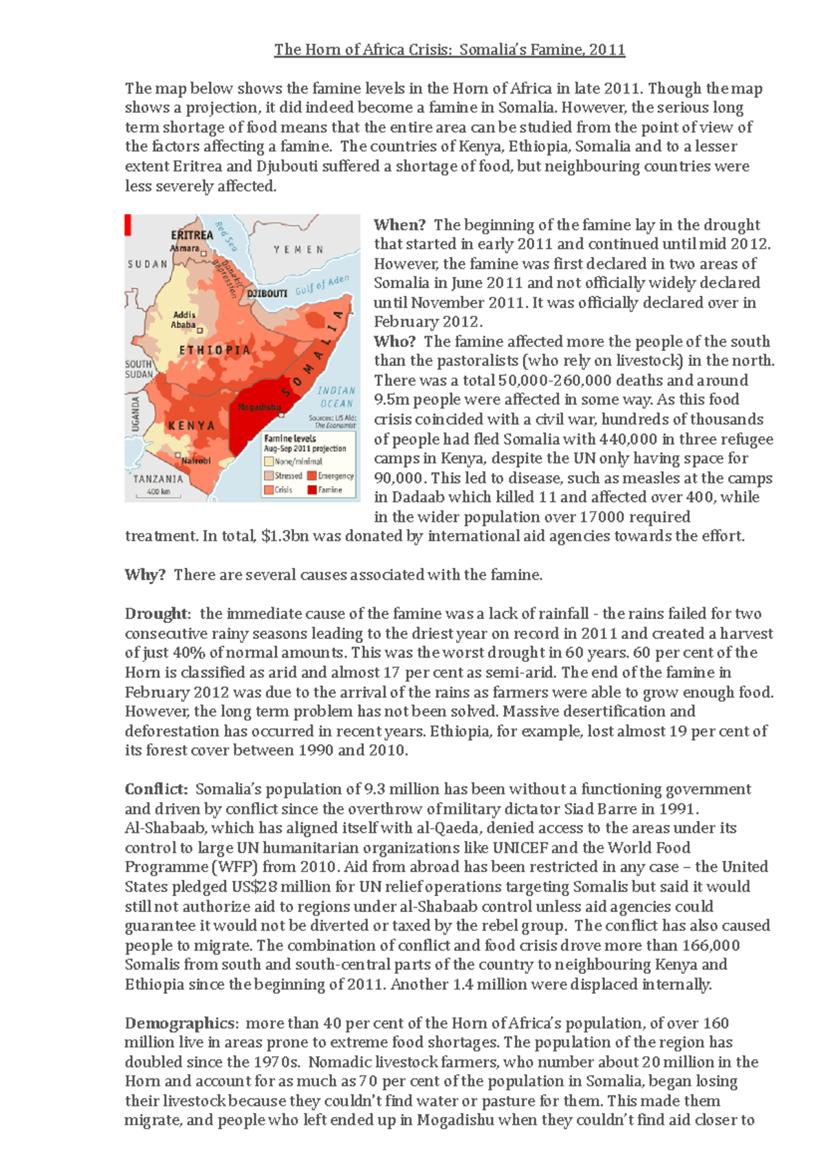 4. The Horn of Africa Crisis Case study - The Horn of Africa Crisis ...