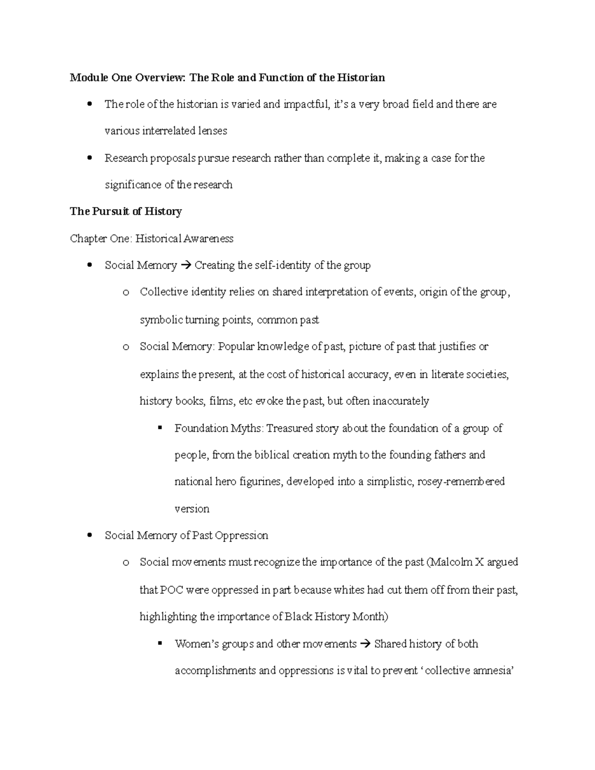 HIS 502 1 - Lecture Notes Week 1 Part 1 - Module One Overview: The Role ...