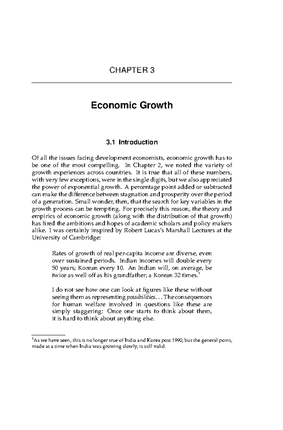 Ray Ch 3Update - notes - CHAPTER 3 Economic Growth 3 Introduction Of ...