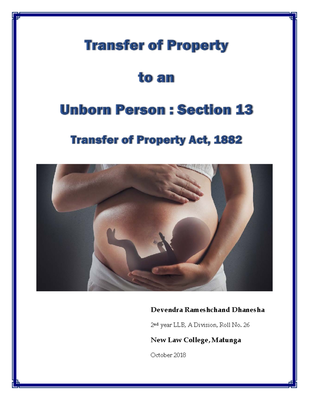 Transfer of Property to an Unborn Person - Warning: TT: undefined ...