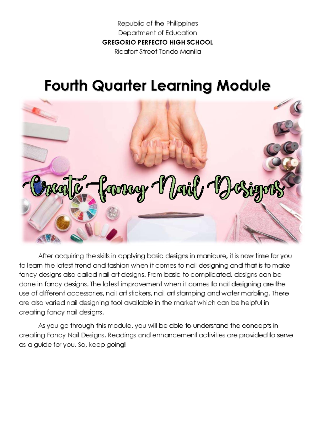 4TH Quarter Simplified Module - Republic of the Philippines Department ...