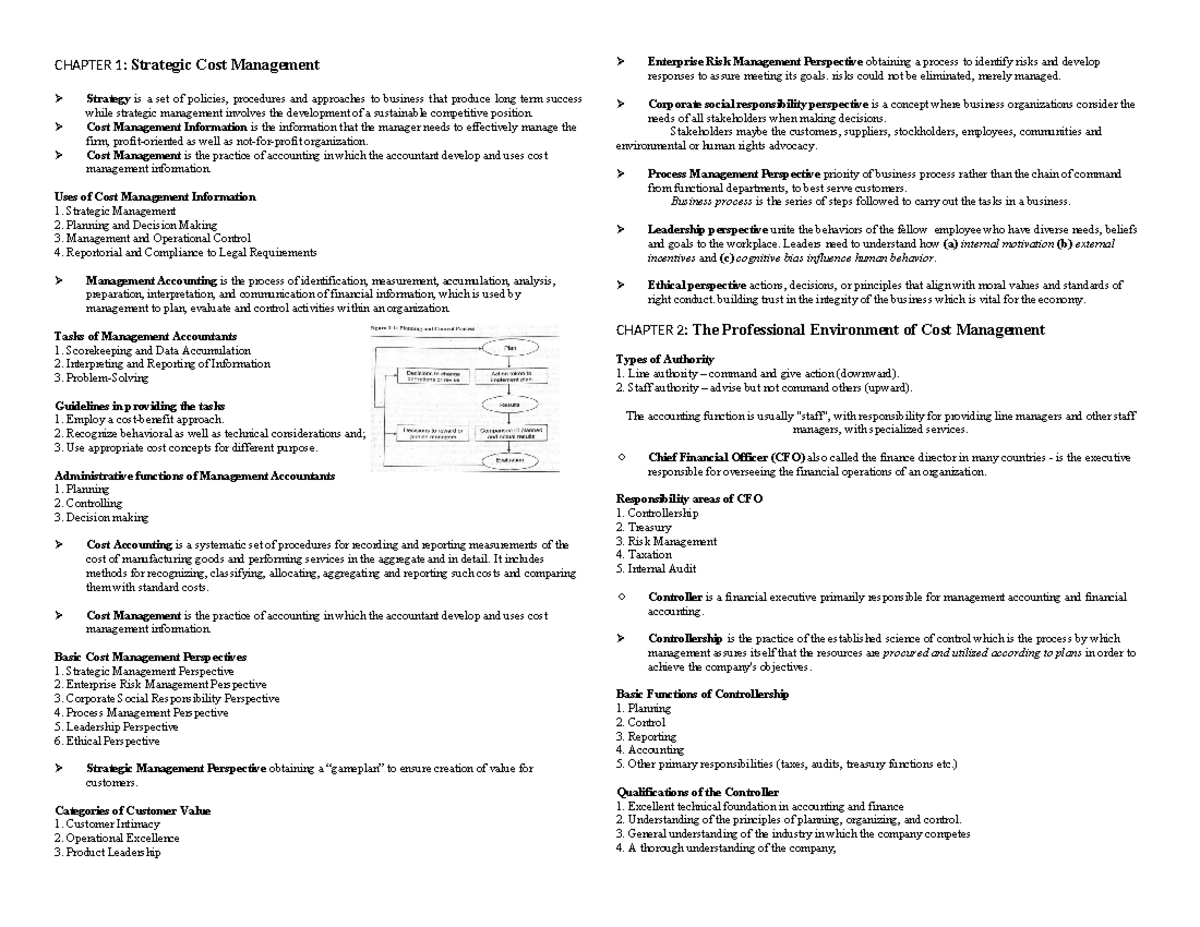 SCM Chap. 1-4 - Lecture Notes Only - CHAPTER 1: Strategic Cost ...