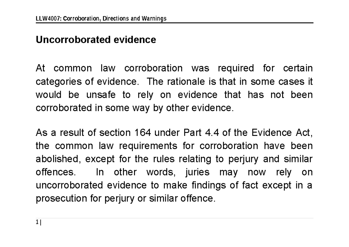 llw4007-corroboration-directions-and-warnings-uncorroborated