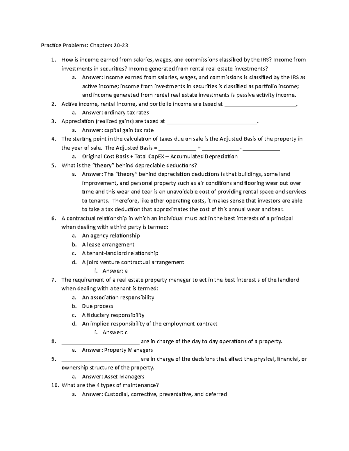 Practice Problems Chapters 20 23 - Practice Problems: Chapters 20- How ...