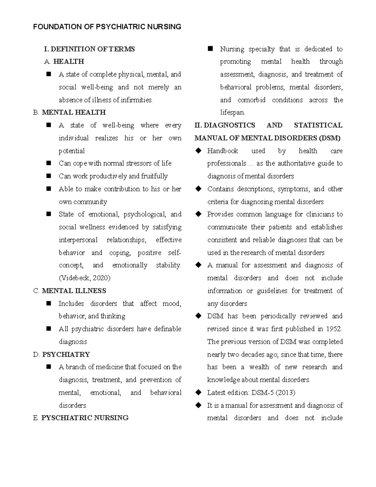 foundation-of-psychiatric-nursing-i-definition-of-terms-a-health-a