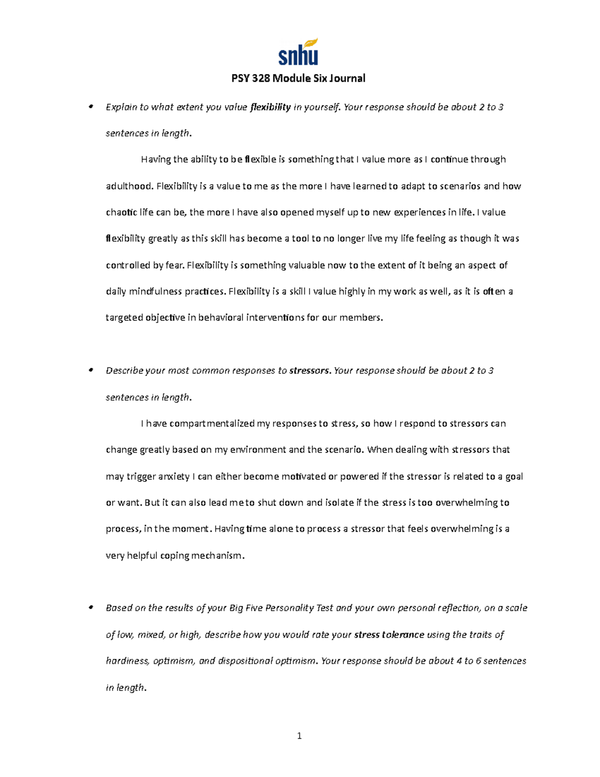 PSY 328 Module Six Journal - PSY 328 Module Six Journal Explain To What ...