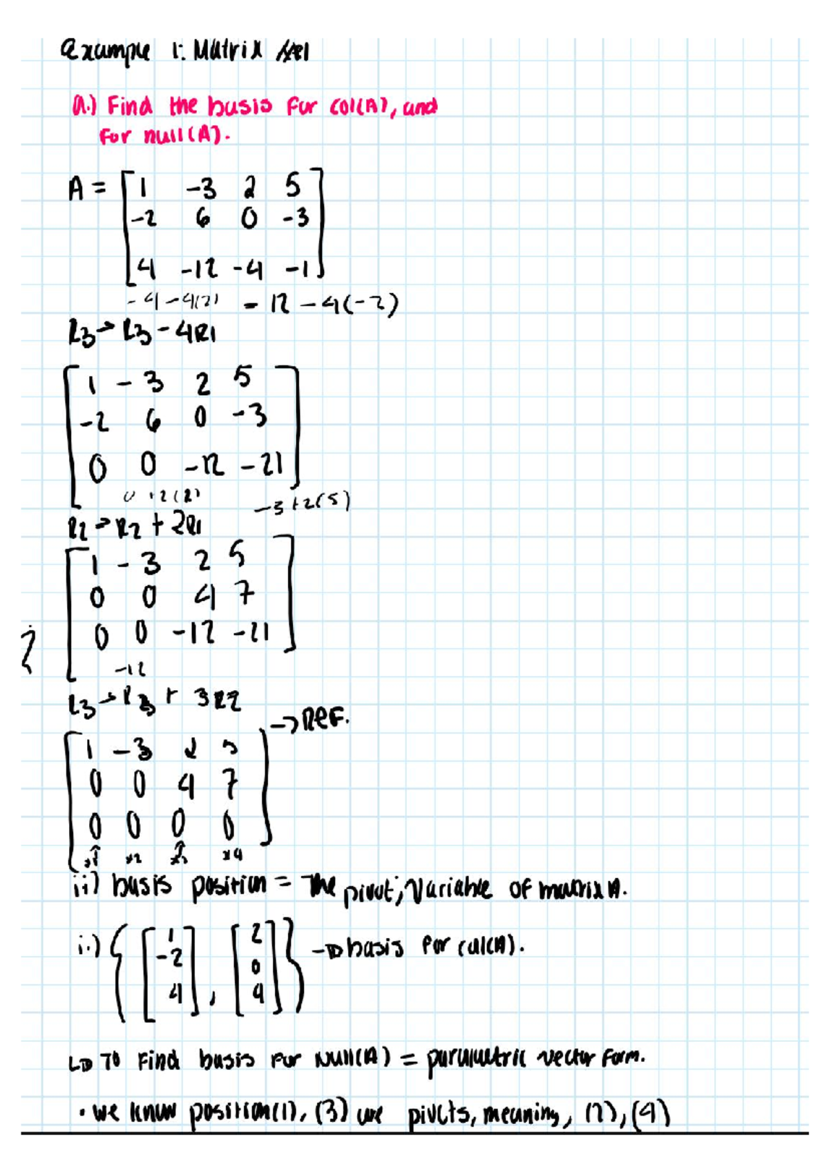 Linear Algebra Example - Math 1104 - Studocu