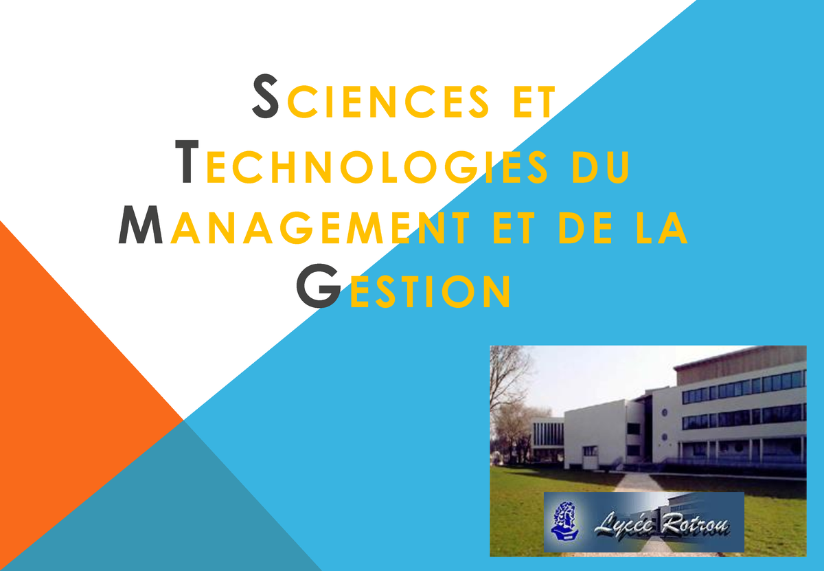 STMG - SCIENCES ET TECHNOLOGIES DU MANAGEMENT ET D E LA GESTION Suivre ...