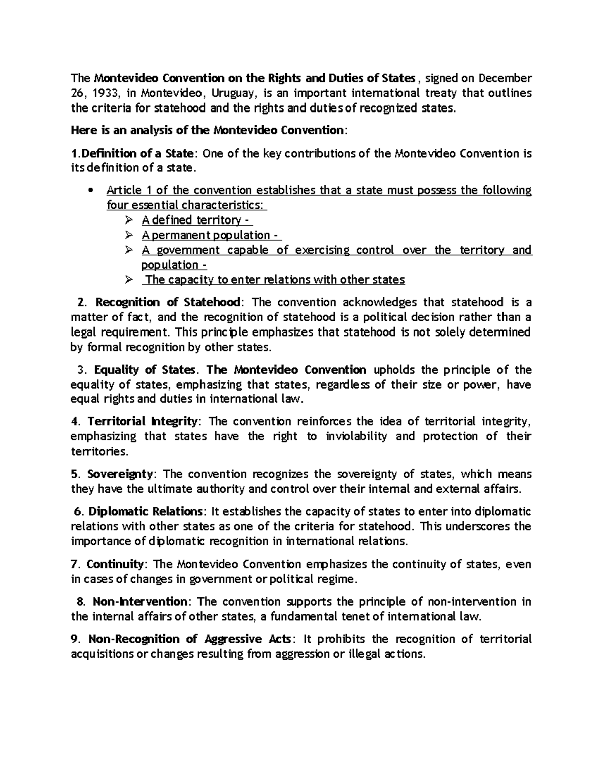 Montevideo Convention On Rights And Duties Of States – EFDYEQ