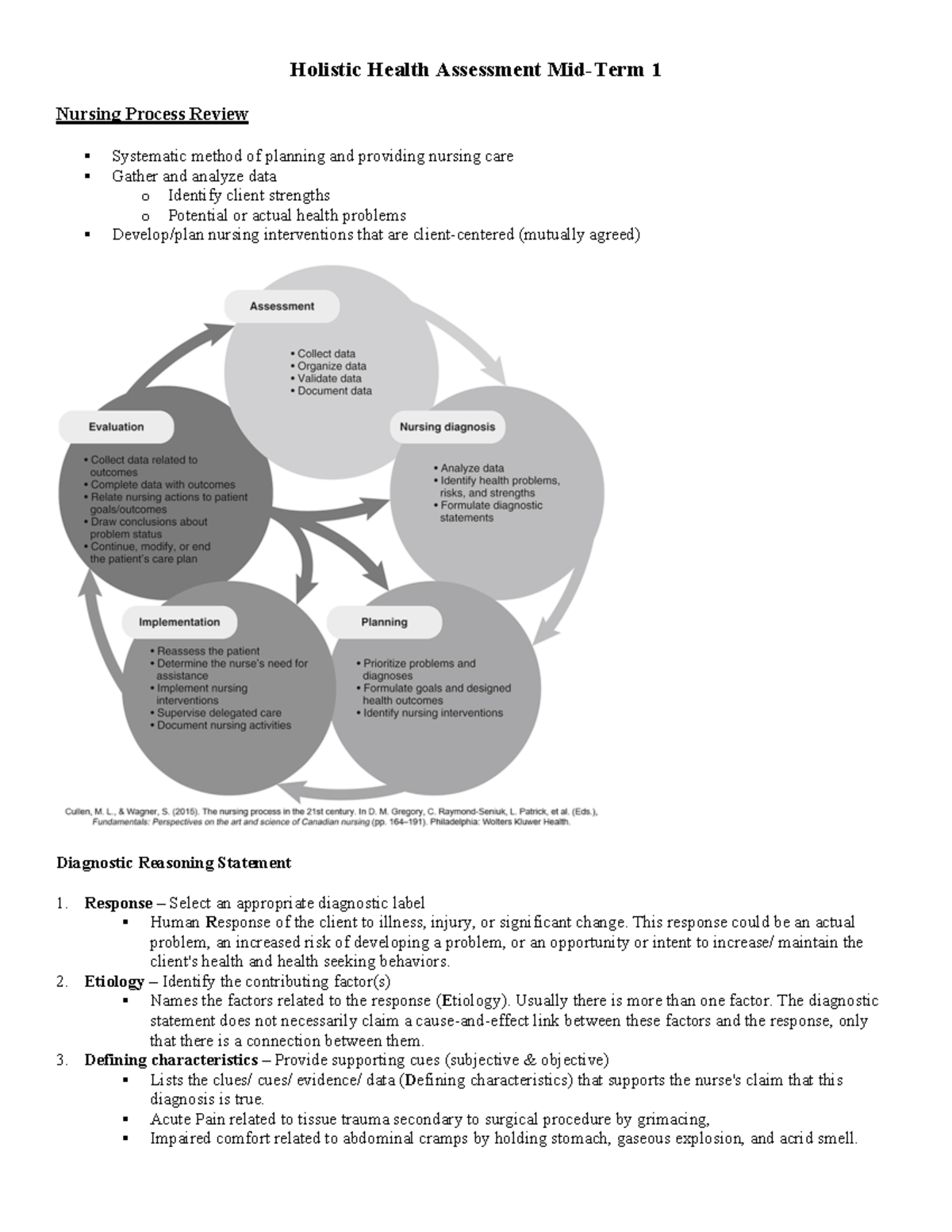 Holistic I - notes - Holistic Health Assessment Mid-Term 1 Nursing ...