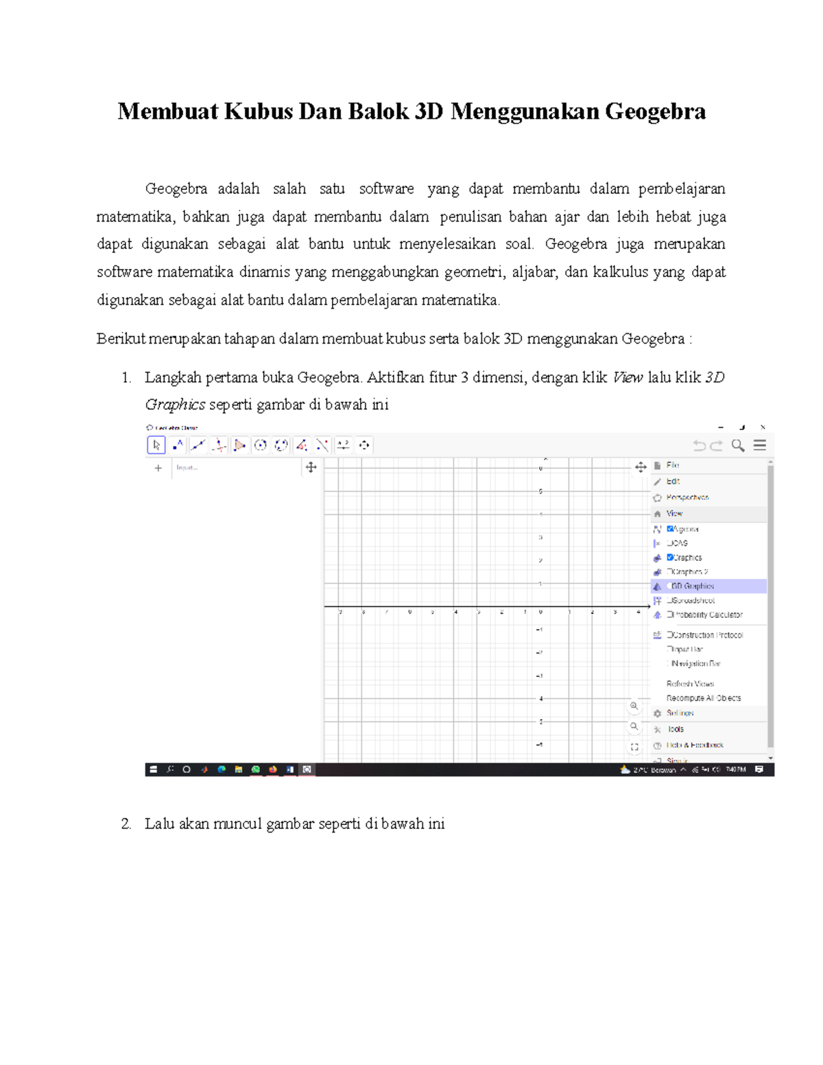 Membuat Kubus Dan Balok 3D Menggunakan Geogebra - Geogebra Juga ...