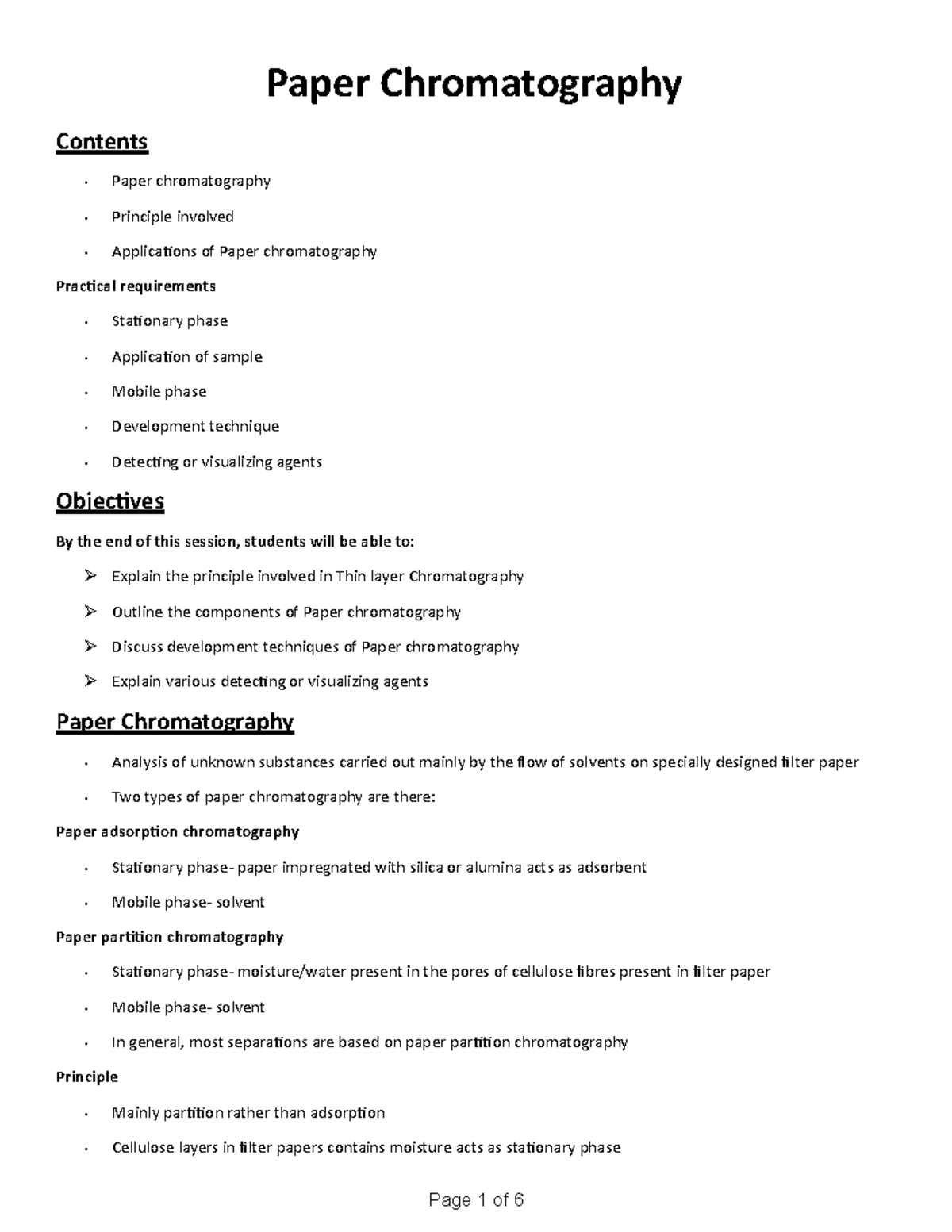 paper chromatography assignment pdf