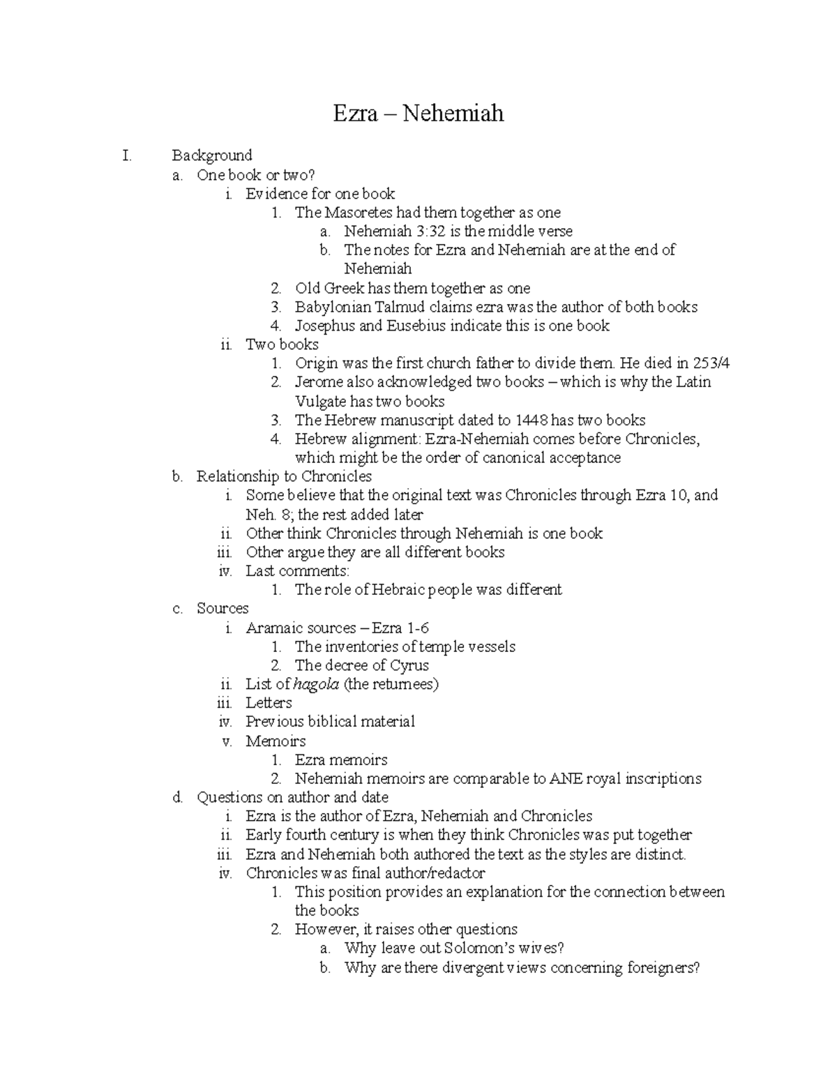 Ezra Nehemiah Background Relationship to Chronicles
