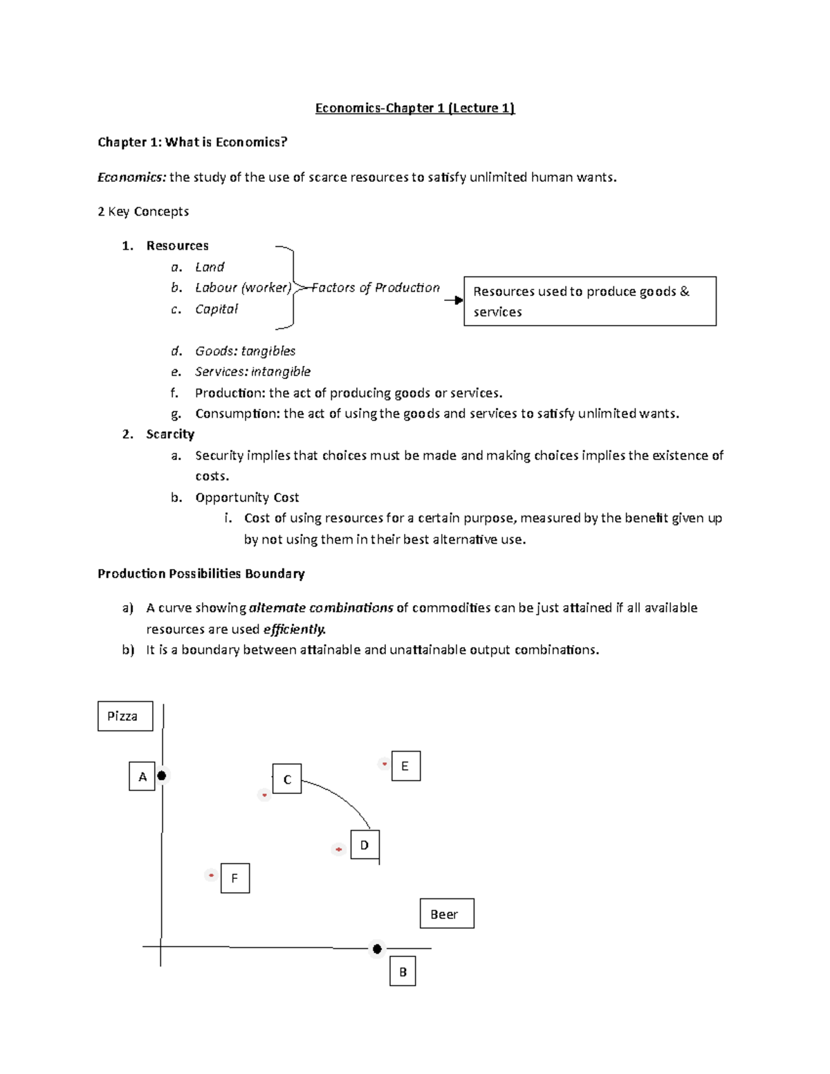 Economics-Chapter 1 - Lecture notes 1 - Economics-Chapter 1 (Lecture 1 ...