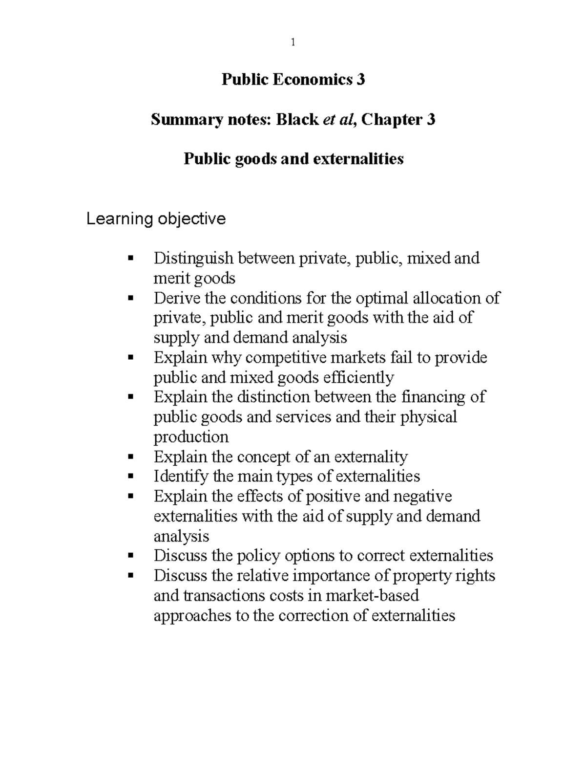 ECS3704-notes- ch 3 - lecture notes for chapter 3 - Public Economics 3 ...