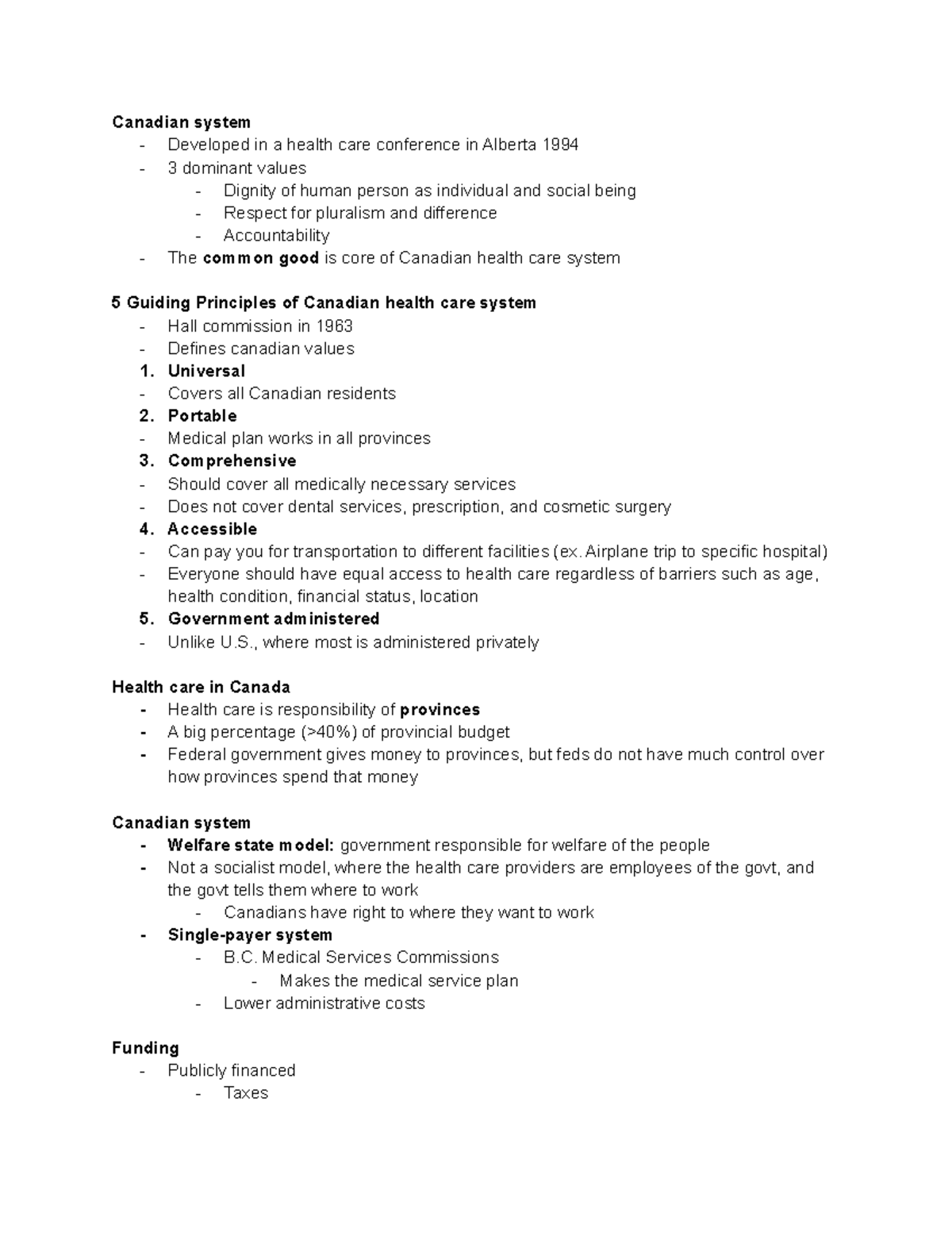 Chapter 14 Health Care Systems - Canadian system - Developed in a ...