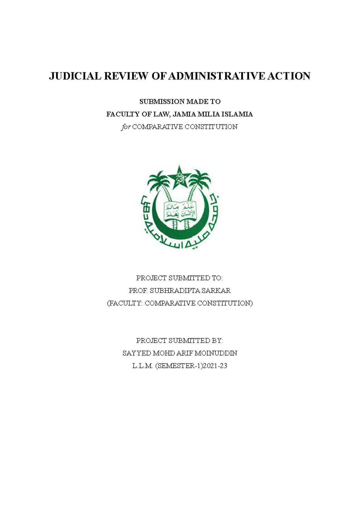 Judicial review Comparitive Public LAW JUDICIAL REVIEW OF