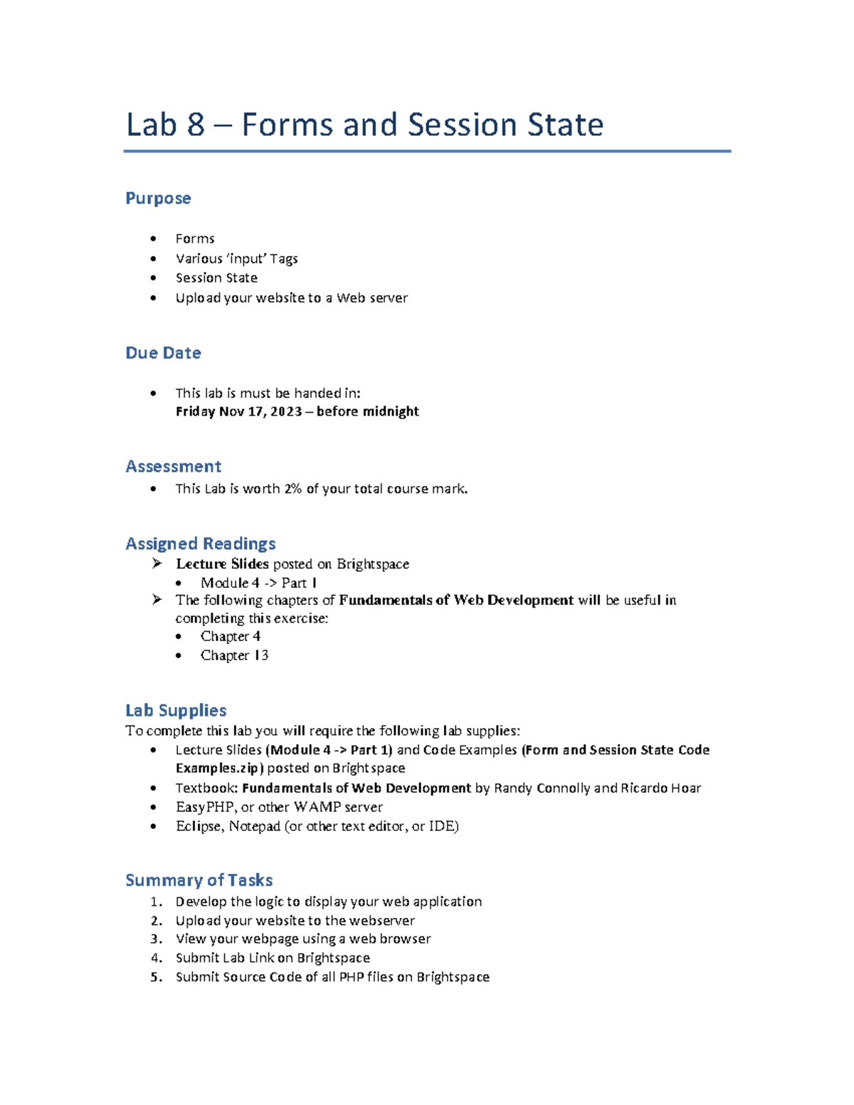 Lab 8 - Forms and Session State - Lab 8 – Forms and Session State ...