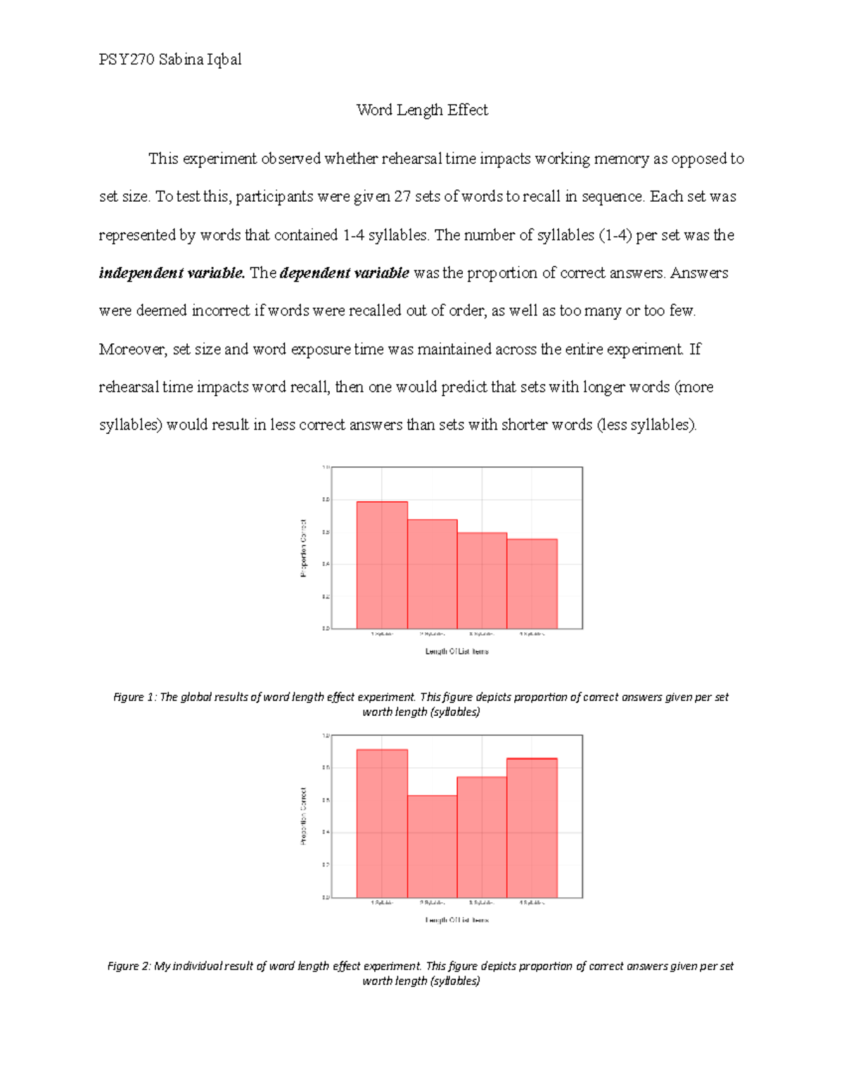 word length effect experiment