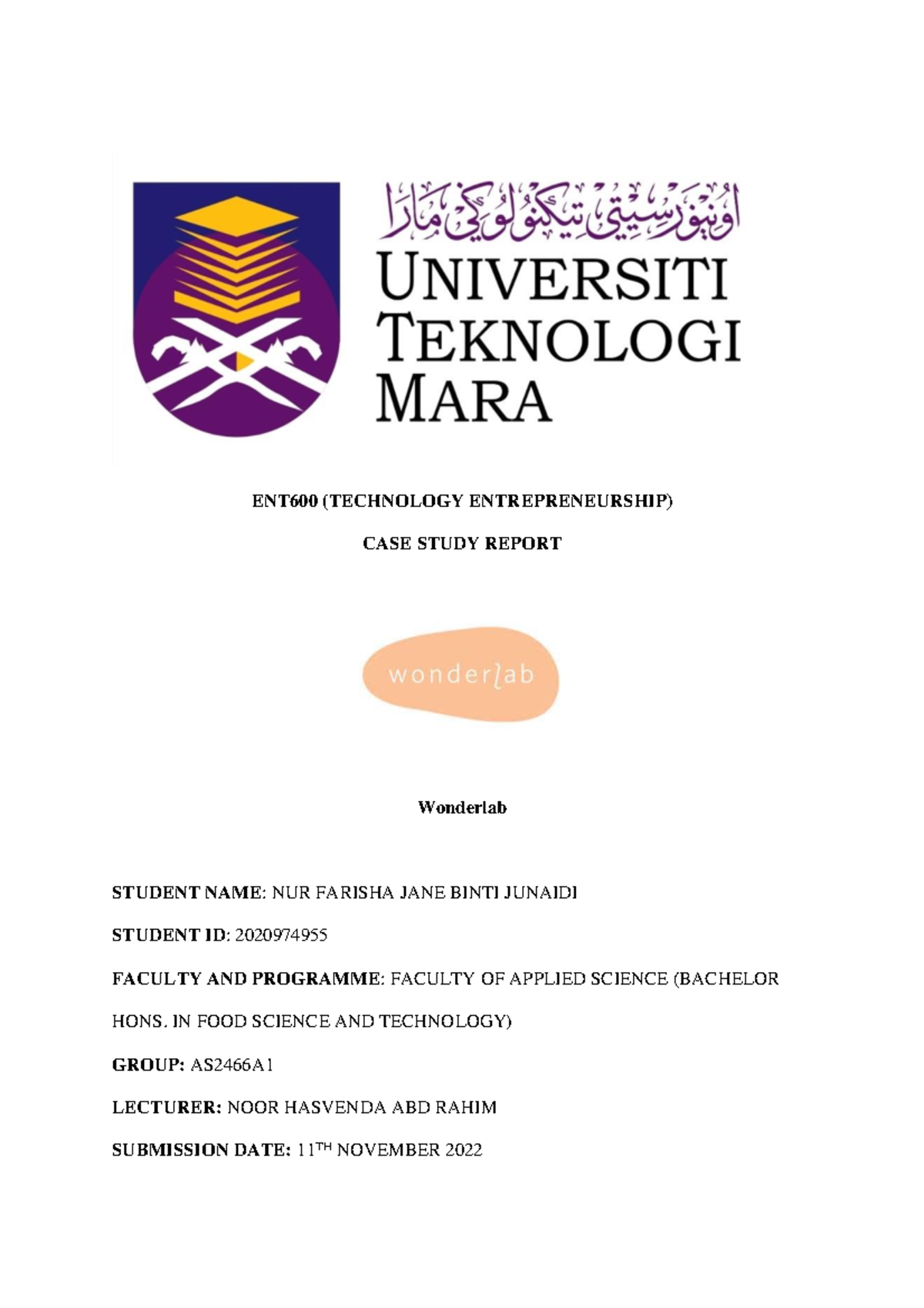 ent600 case study assignment