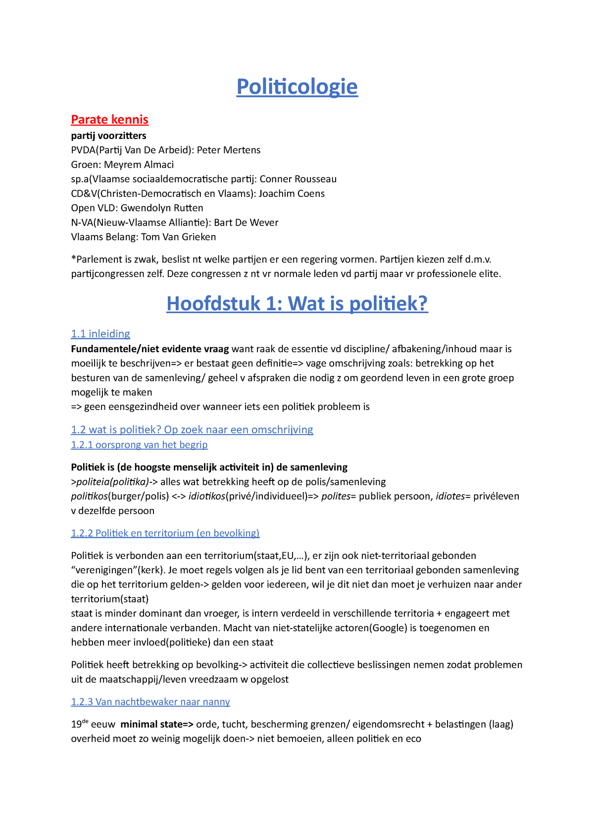 Politicologie Samenvatting Een Plattegrond Van De Macht Inleiding Tot Politiek En Politieke 9495