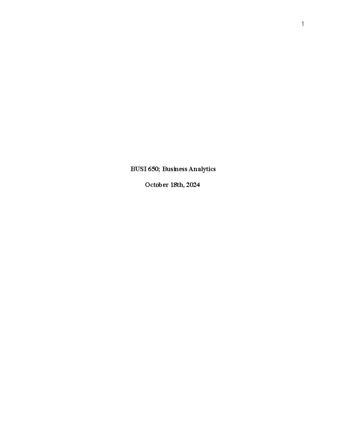 BUSI 650 - Provides answers using pivot tables and linear regression ...