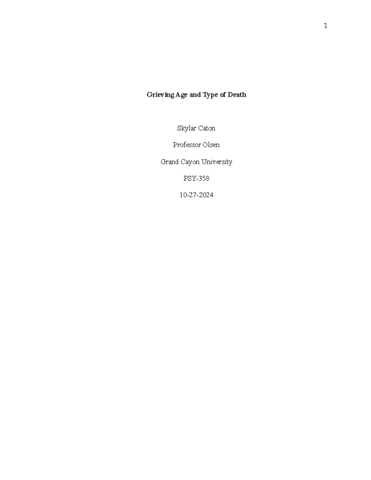 Grieving Age and Type of Death - Grieving Age and Type of Death Skylar ...