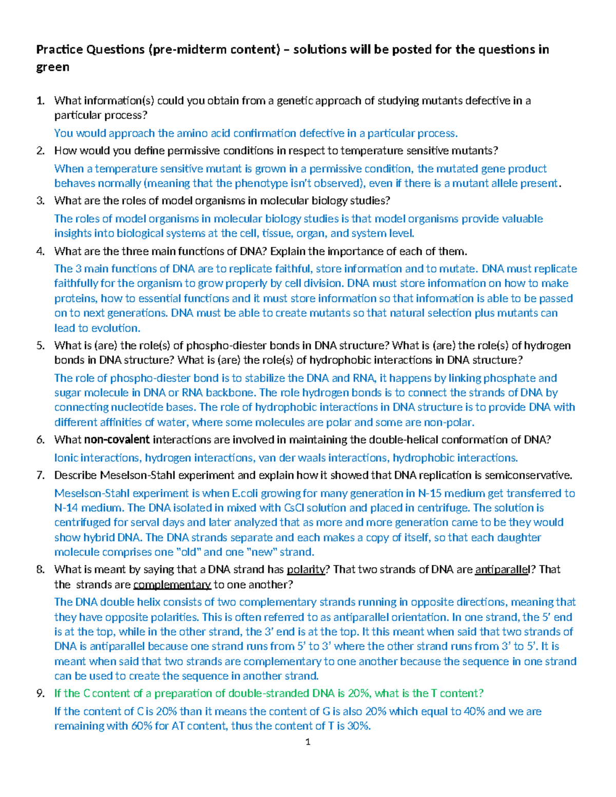 Practice Questions - A assignment to prepare you for finals. - Practice ...
