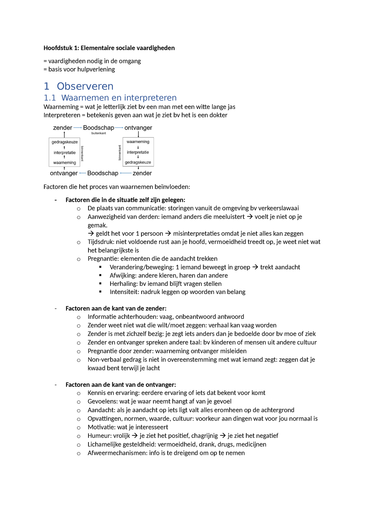 Pedagogie Vaardigheden Samenvatting - Hoofdstuk 1: Elementaire Sociale ...