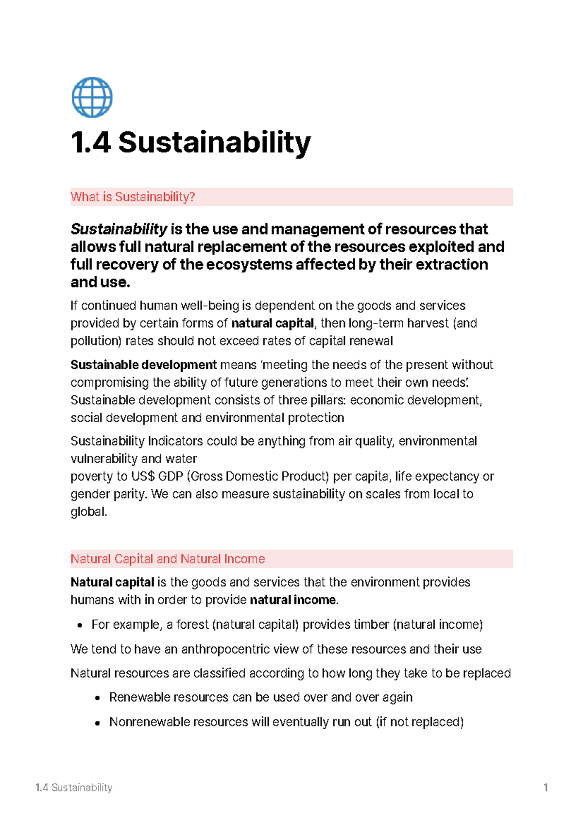 Sustainable development - 🌐 1 Sustainability What is Sustainability ...