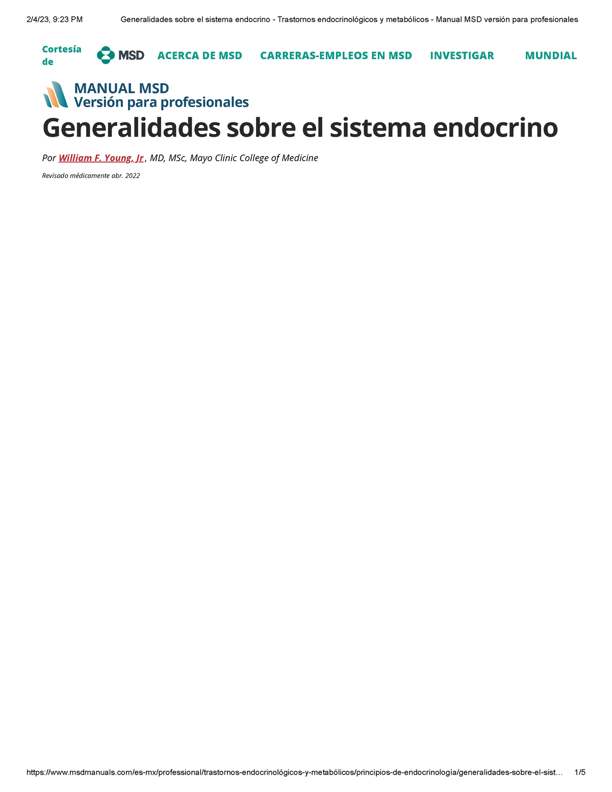 Generalidades Sobre El Sistema Endocrino Trastornos Endocrinológicos Y Metabólicos Manual 3504