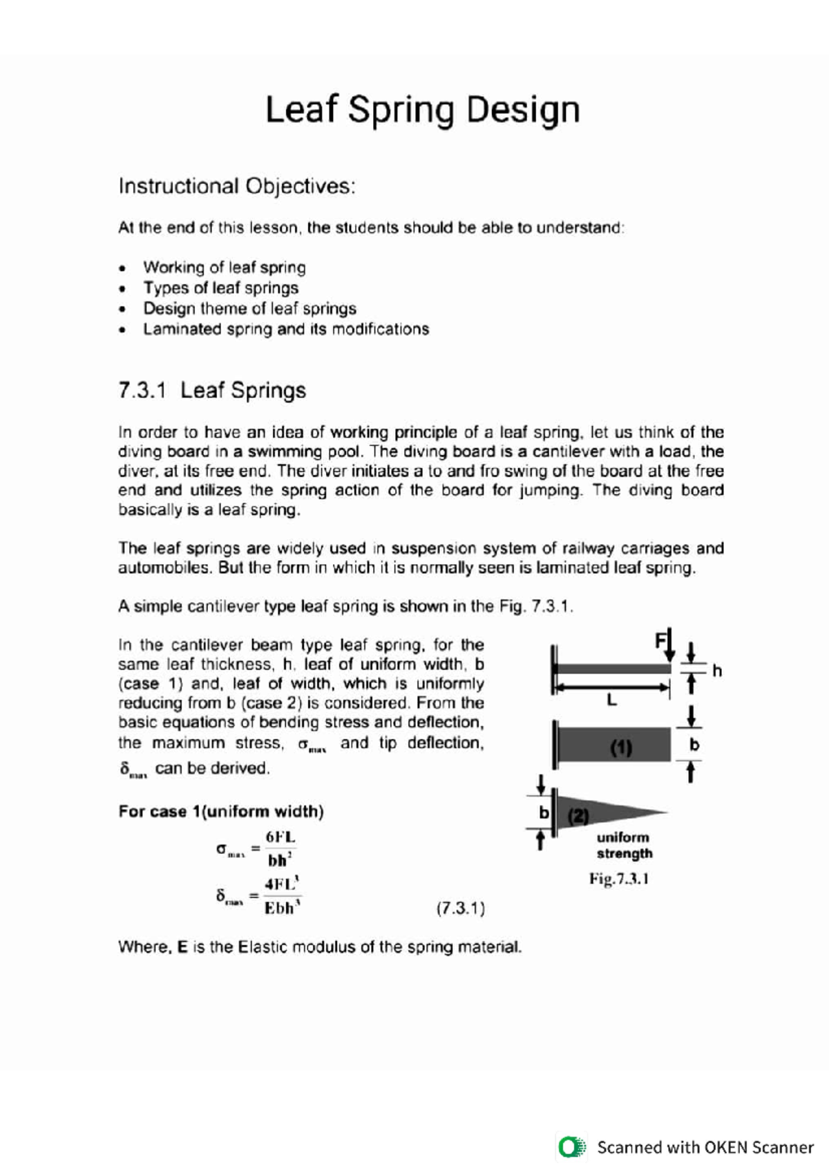 Leaf Spring Design Introduction to Machine Learning Studocu