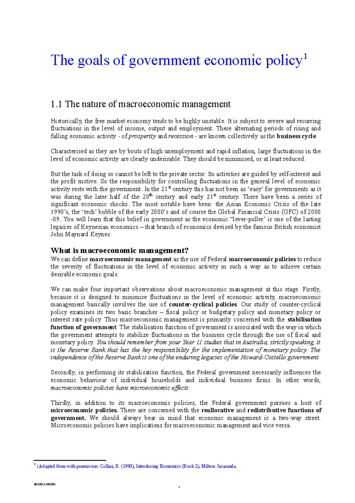 2. Goals of government economic policy (updated) - The goals of ...