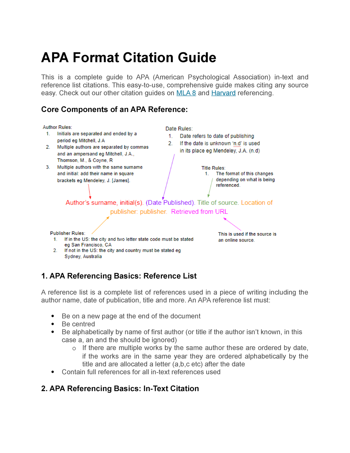 APA Format Citation Guide - This easy-to-use, comprehensive guide makes ...