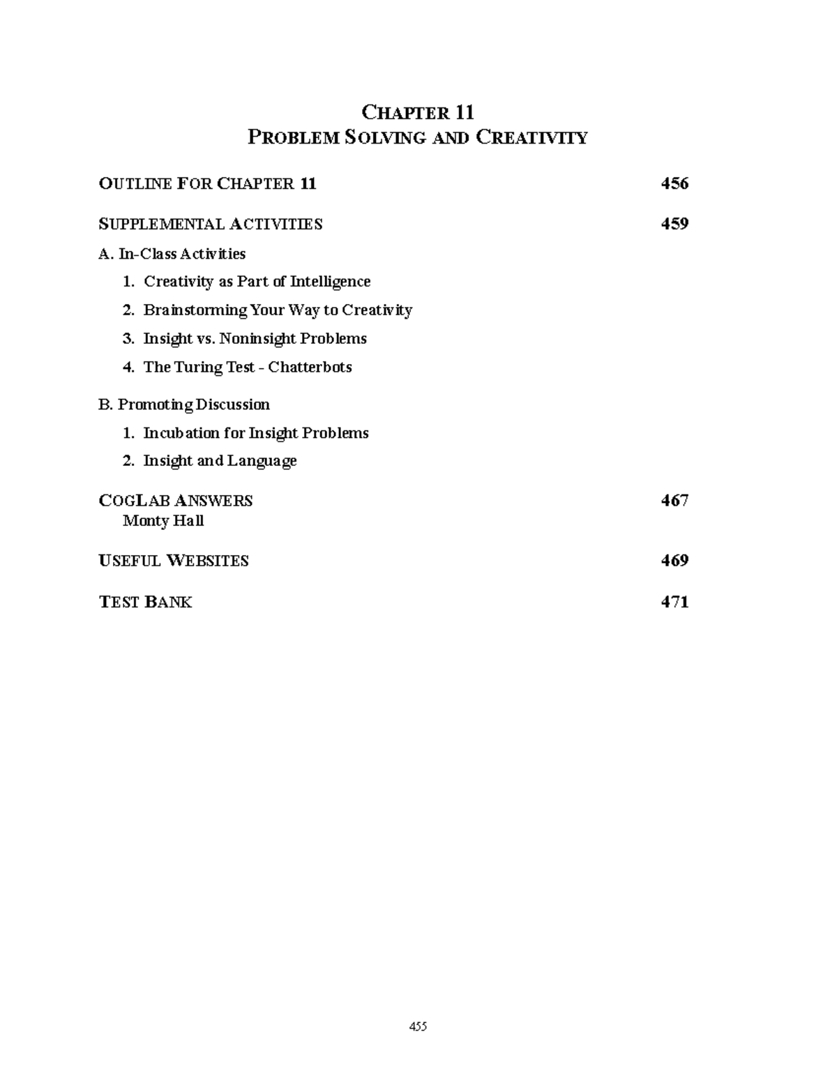 Test 2014, questions and answers - CHAPTER 11 PROBLEM SOLVING AND ...