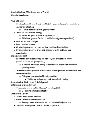 Exam 2 - PSY230 - Developmental Psychology with Bredow - Study Guide ...