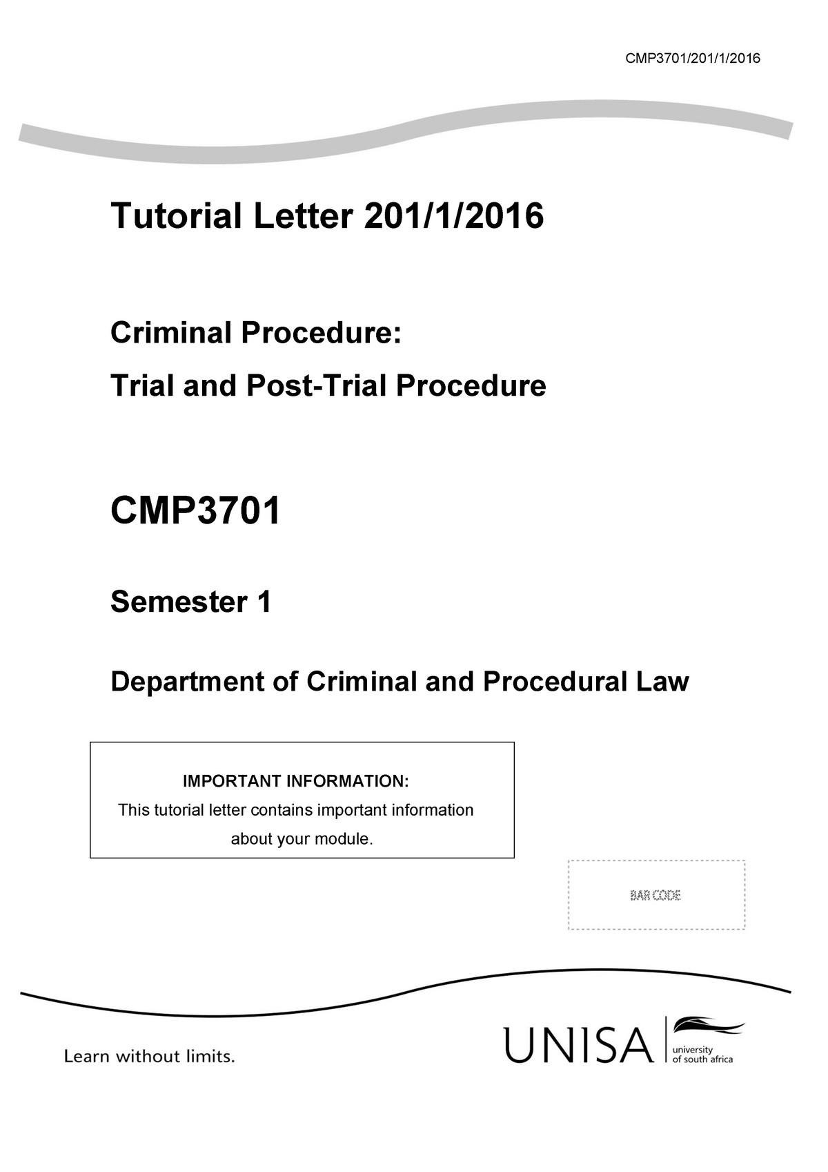 CPR3701 Tutorial Letter 201 1 2016 - S1 - CMP3701/201/1/ Tutorial ...