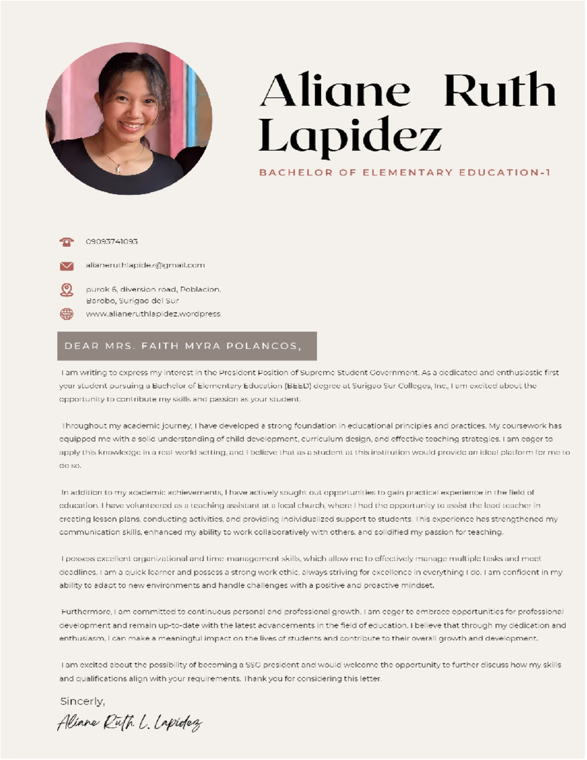 business letters - March 02, 2023 Ms. Melanie L. Araiza Manager ...