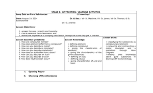 Sci. method - lesson plan - STAGE 3: INSTRUCTION / LEARNING ACTIVITIES ...