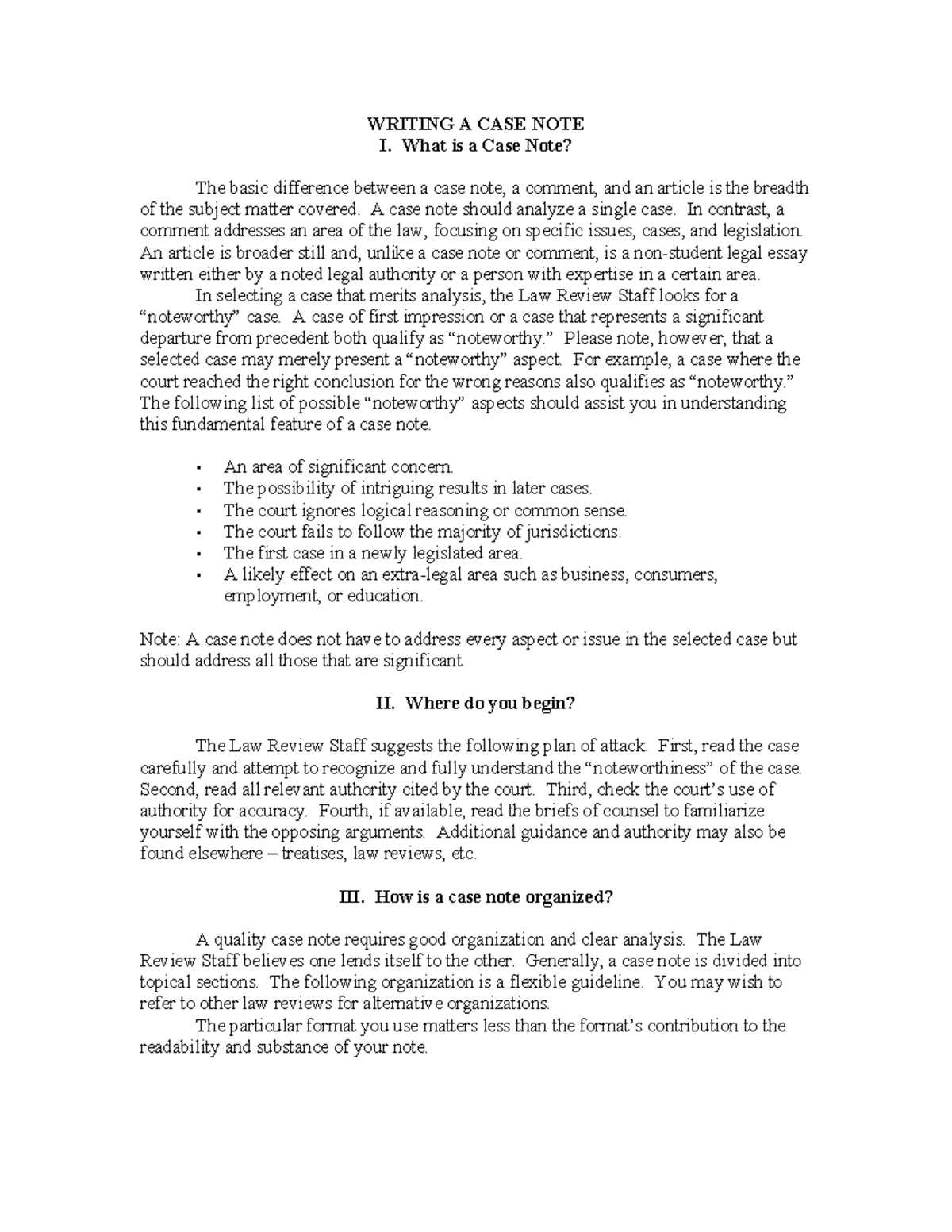 Writing A Case Note idk WRITING A CASE NOTE I. What is a Case Note