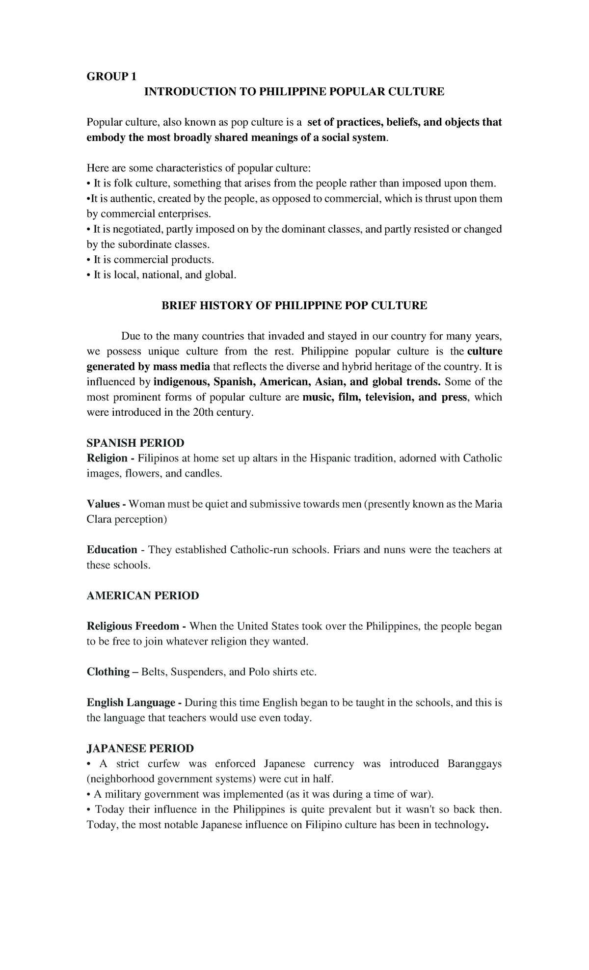 GE 12 Reviewer - For your basis - GROUP 1 INTRODUCTION TO PHILIPPINE ...