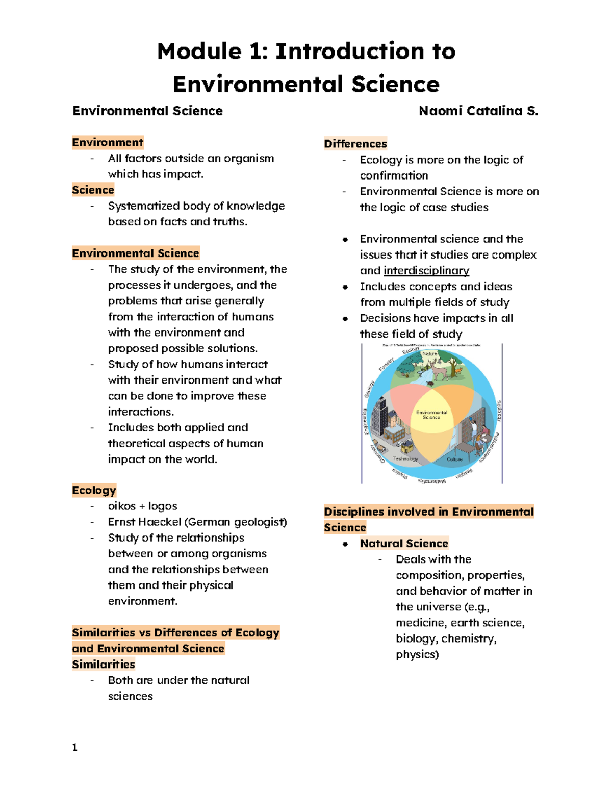 Environmental Science Module 1 Reviewer Environmental Science Environmental Science Module 1 Reviewer Environmental Science
