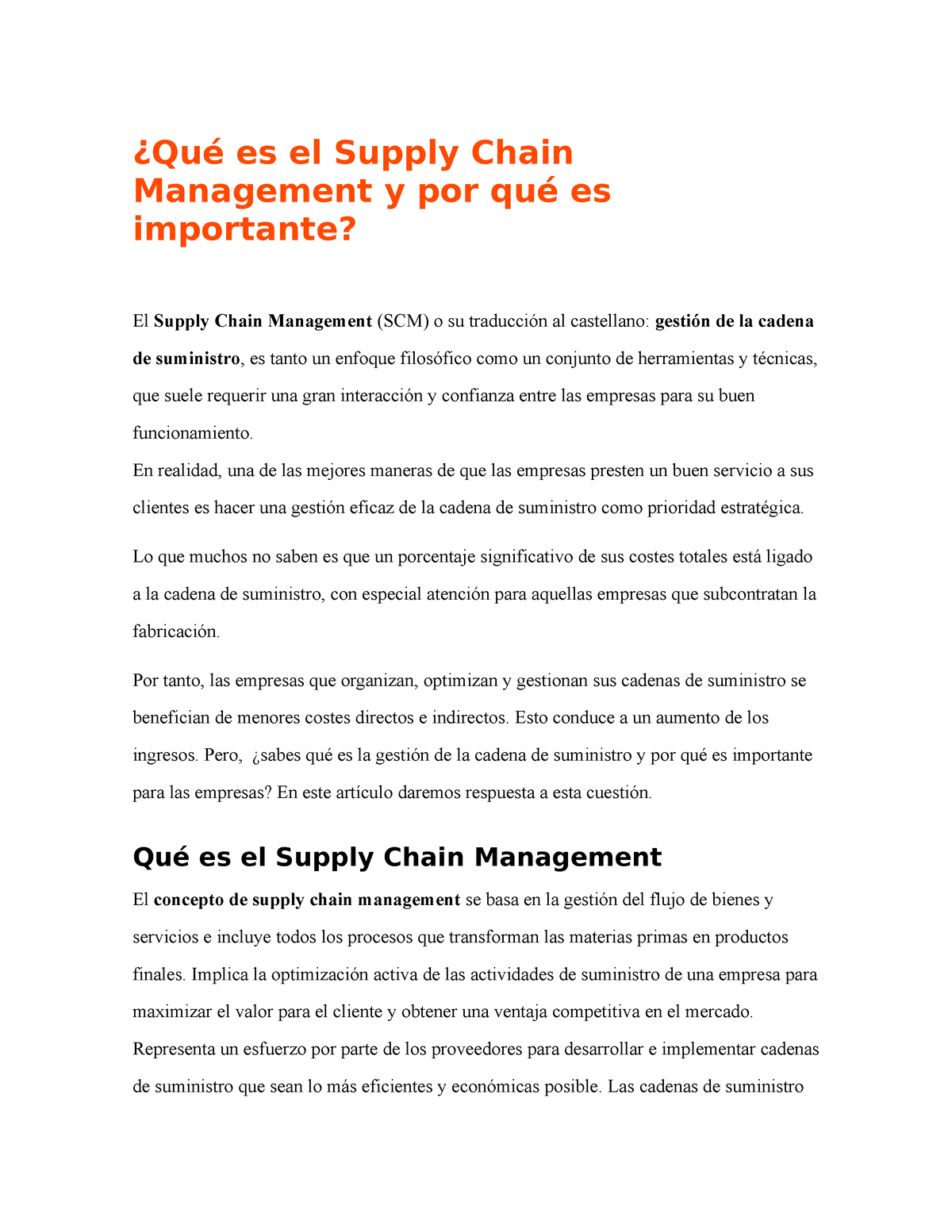 Expo Supply Chain Managemeny ¿qué Es El Supply Chain Management Y Por Qué Es Importante El 2527