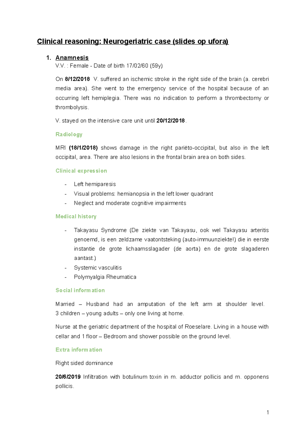 Neurogeriatric case - Les neurogeriatrie Klinisch redeneren - Clinical ...